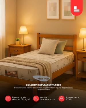 COLCHON HERVAL ESP. 078X188X14 EXTRA D23       >5002013