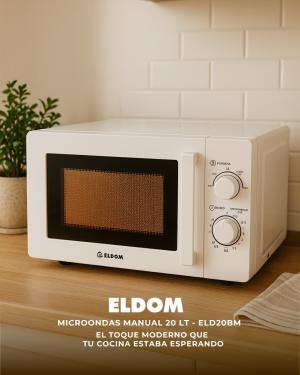 HORNO MICROONDAS ELDOM 20 LTS MANUAL BLA > ELD20BMB