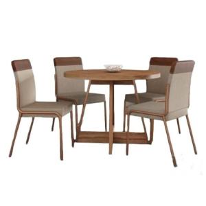 MESA ATRIA REDONDA NOGAL                > 159432090