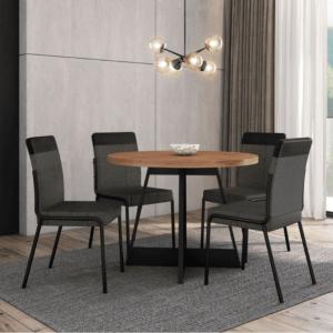 MESA ATRIA REDONDA NOGAL/ NEGRO  > 159432100