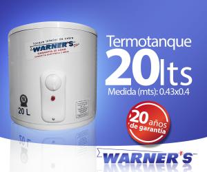 TERMOTANQUE WARNER`S 20L  PLUS COBRE RES. PIEDRA