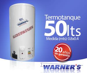 TERMOTANQUE WARNER`S 50L  PLUS COBRE RES. PIEDRA