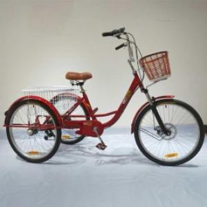 TRICICLO R 24 VOLTBIKE A PEDAL C/ CANASTO ROJO